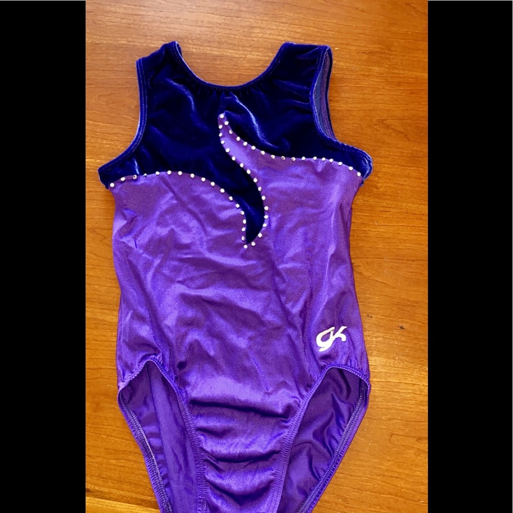 Purple gymnastics leotard w/ rhinestones